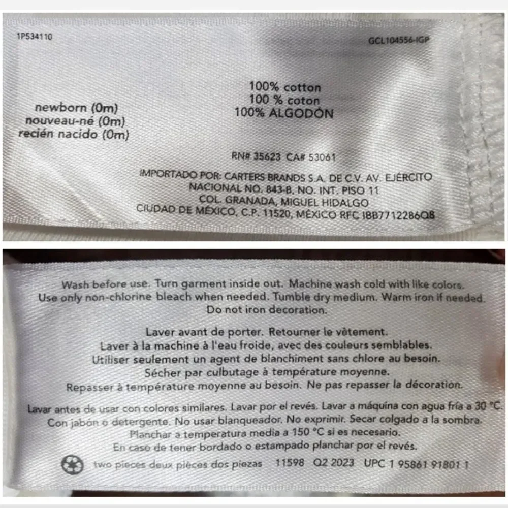 New Carters Outfit Baby Girl Newborn 1st Halloween 2 Piece Set Pink White NWT - Picture 12 of 16